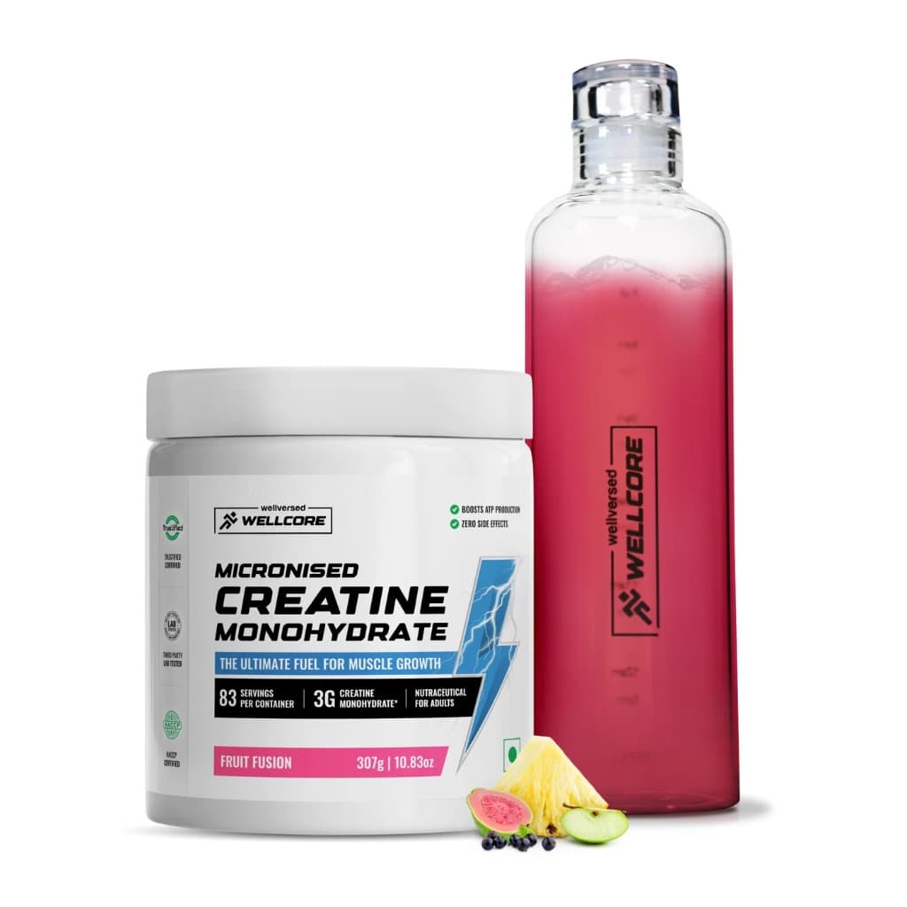 Pot de créatine micronisée Protein Shop 300 g, saveur fruit fusion