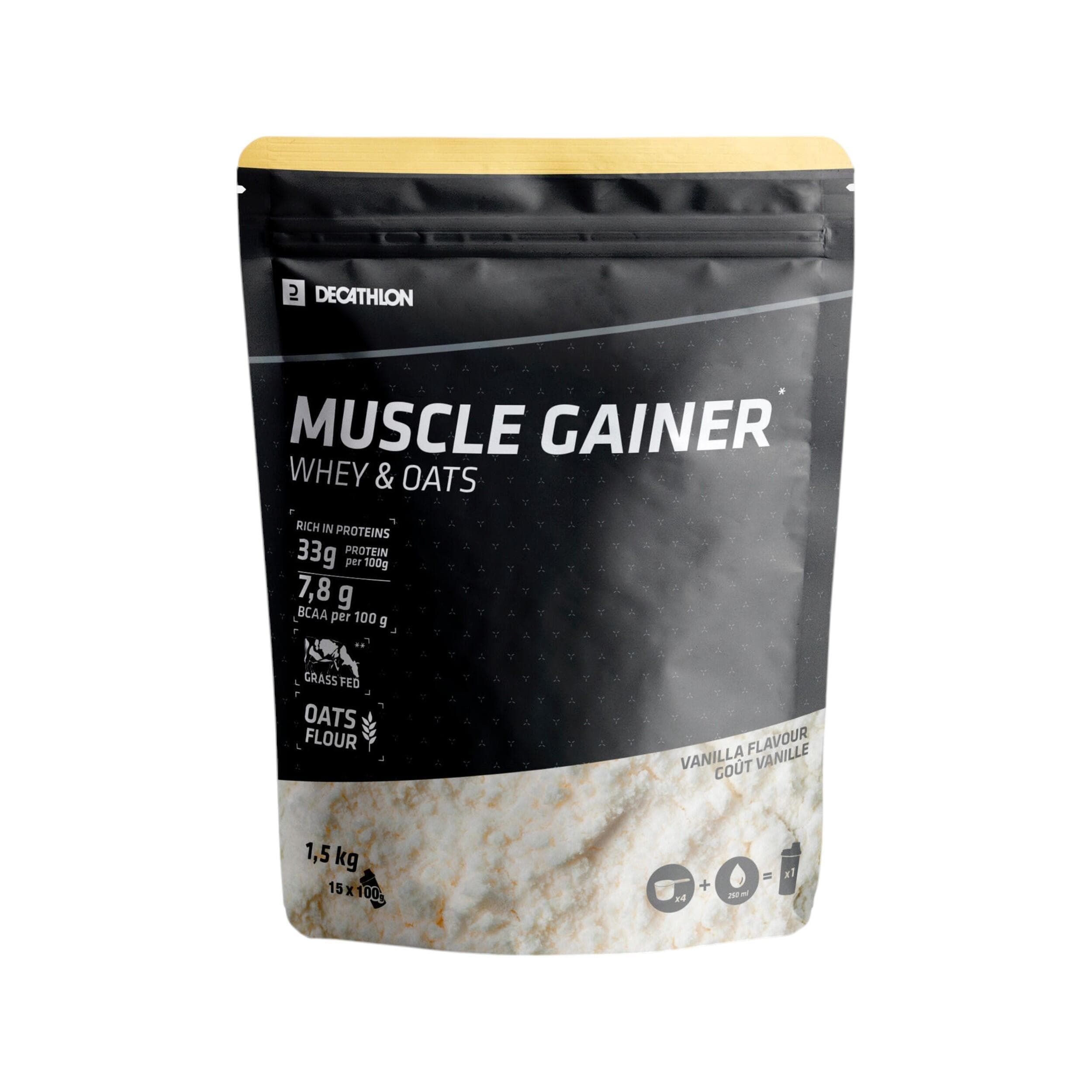 Pochette de muscle gainer whey et avoine 1,5 kg, saveur vanille