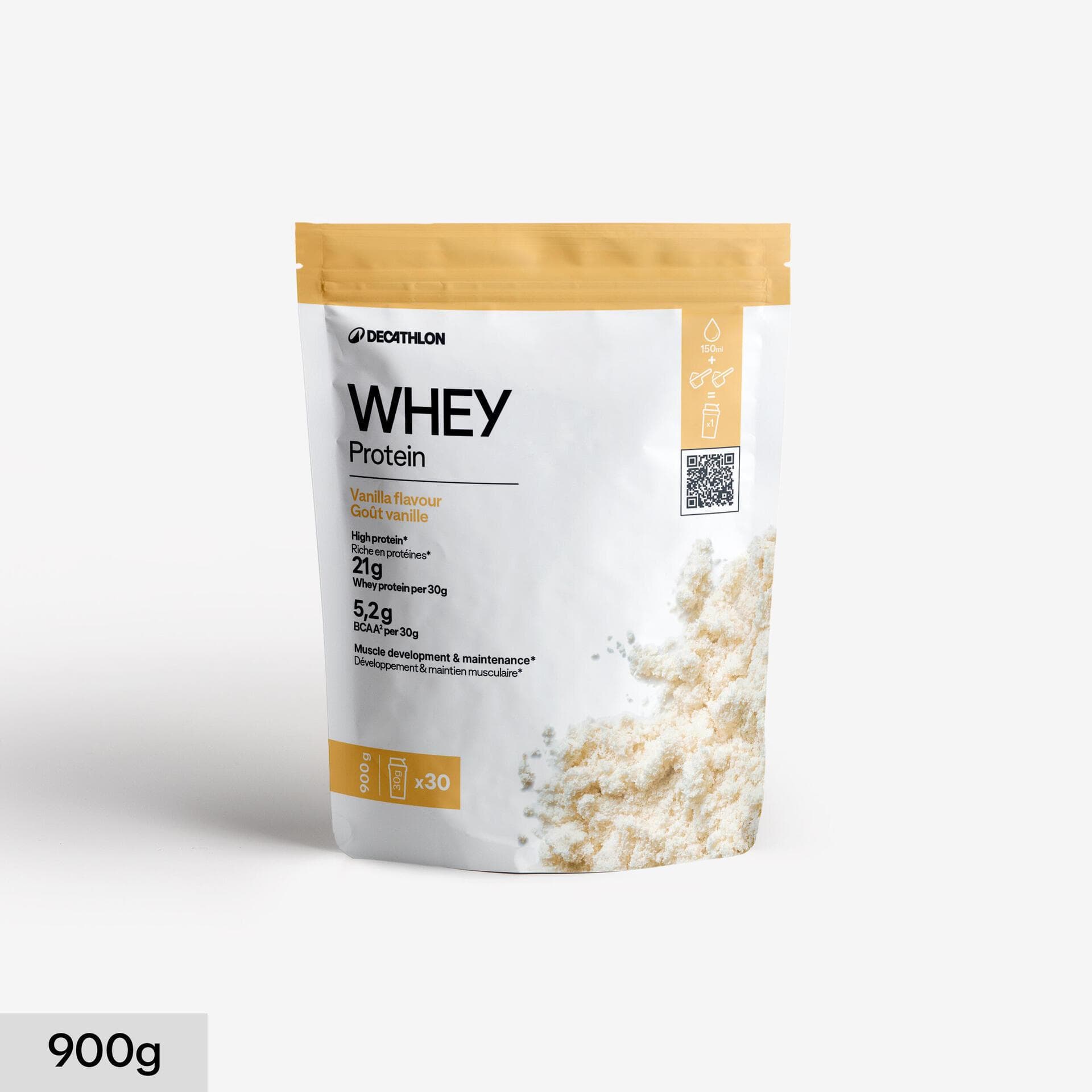 Pochette de whey protein 900 g, saveur vanille